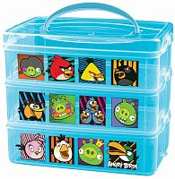 Пластишка Коробка с ручкой Angry Birds, 3 секции					
