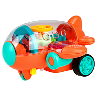 1Toy Интерактивная игрушка Движок Самолет прозрачный со световыми и звуковыми эффектами / цвет в ассортименте					